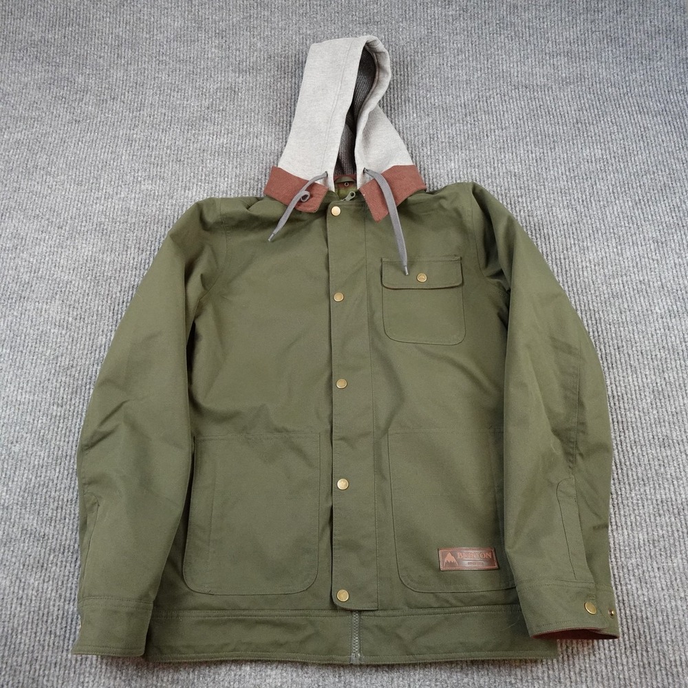 Burton Dunmore Jacket Mens XS Green Hooded Full Zip Insulated Ski Snow
